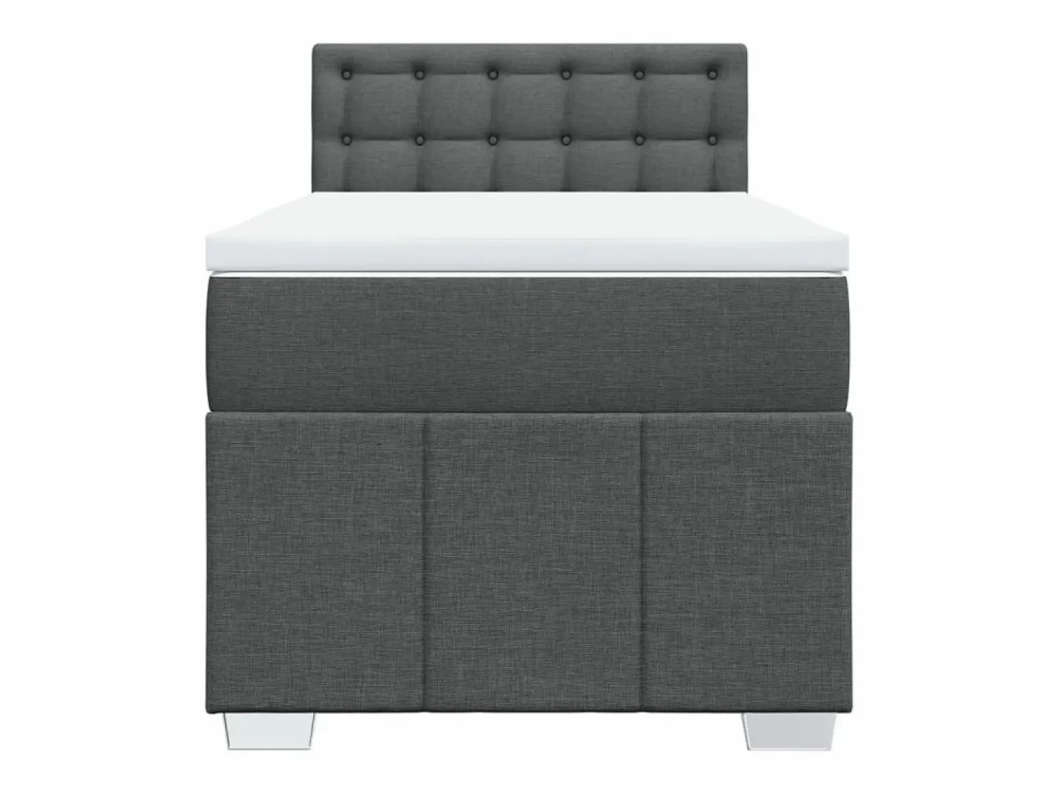 Clicnbuy Cama box spring con colchón tela oscuro 90x190 cm