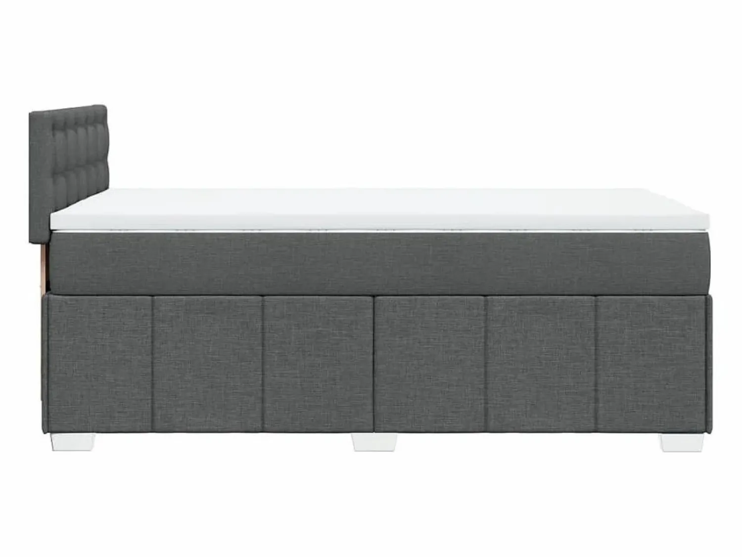 Clicnbuy Cama box spring con colchón tela oscuro 90x190 cm