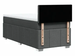 Clicnbuy Cama box spring con colchón tela oscuro 90x190 cm