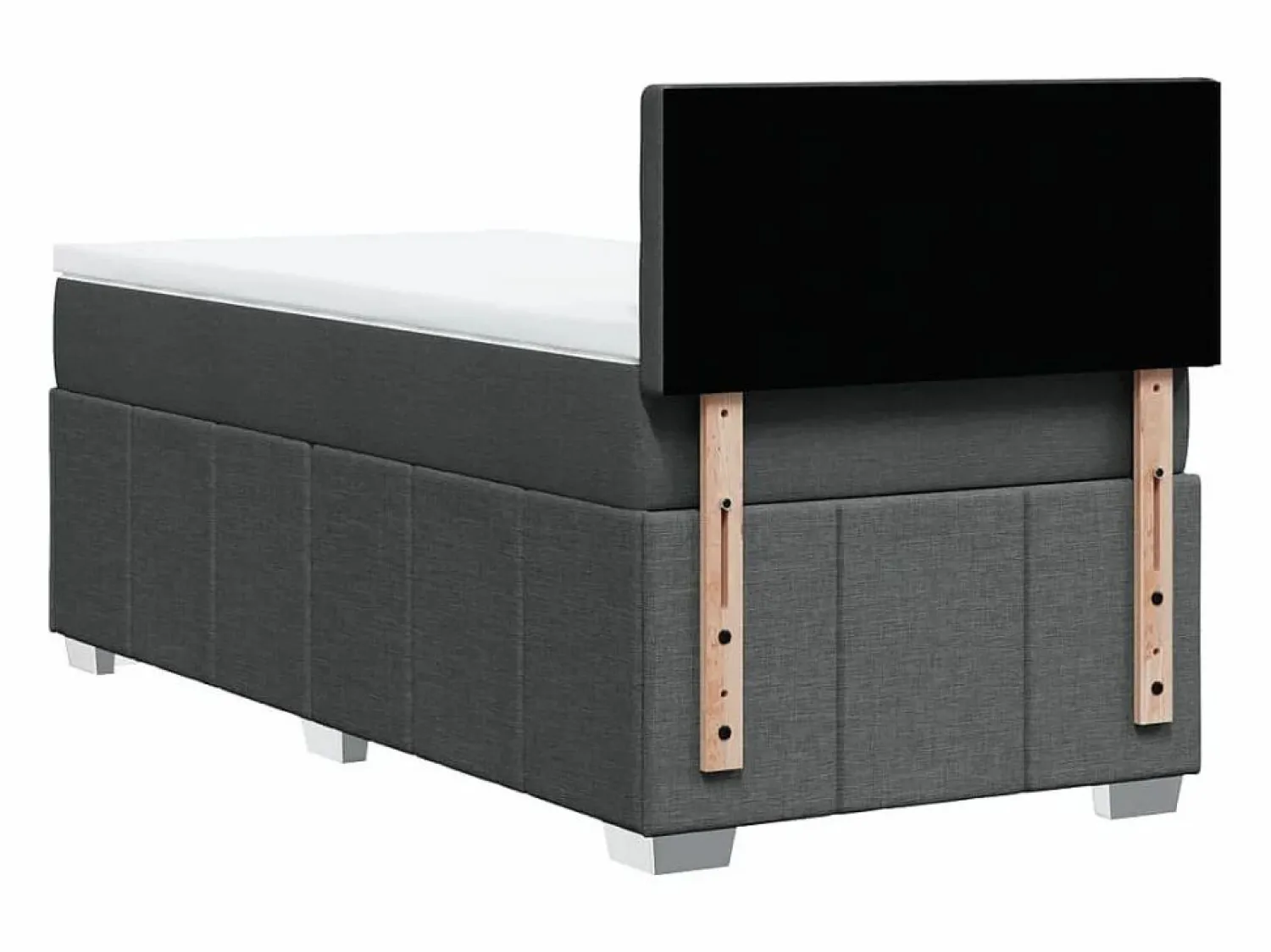 Clicnbuy Cama box spring con colchón tela oscuro 90x190 cm