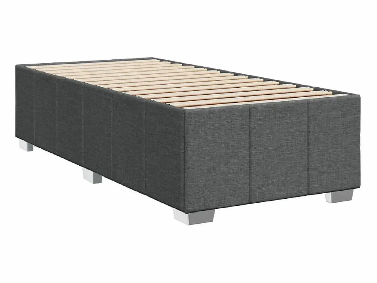 Clicnbuy Cama box spring con colchón tela oscuro 90x190 cm
