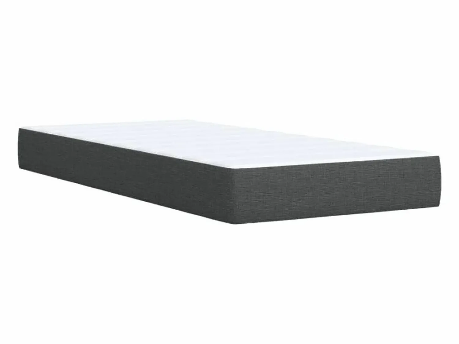 Clicnbuy Cama box spring con colchón tela oscuro 90x190 cm