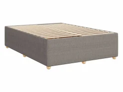 Clicnbuy Cama box spring con colchón tela gris taupe 140x200 cm
