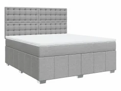 Hot Clicnbuy Cama box spring con colchón tela claro 180x200 cm Gris