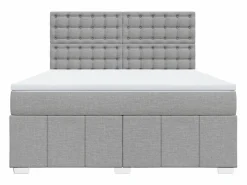 Hot Clicnbuy Cama box spring con colchón tela claro 180x200 cm Gris