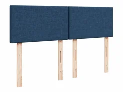 Clicnbuy Cama box spring con colchón tela 160x200 cm Azul