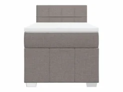 Sale Clicnbuy Cama box spring con colchón tela gris taupe 90x190 cm Topo