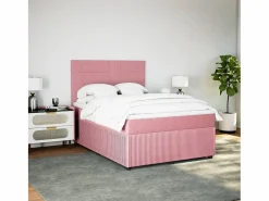 Clicnbuy Cama box spring con colchón terciopelo 160x200 cm