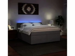 Clicnbuy Cama box spring con colchón cuero sintético 180x200 cm