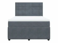 Clearance Cama box spring con colchón terciopelo oscuro 140x190 cm Somier - 140X190Cm