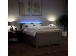 Hot Clicnbuy Cama box spring con colchón tela gris taupe 160x200 cm Topo