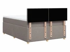 Hot Clicnbuy Cama box spring con colchón tela gris taupe 160x200 cm Topo