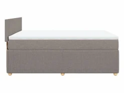 Clearance Cama box spring con colchón tela gris taupe 140x200 cm Base De Cama De Láminas