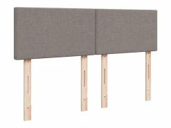 Clearance Cama box spring con colchón tela gris taupe 140x200 cm Base De Cama De Láminas