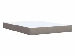 Clearance Cama box spring con colchón tela gris taupe 140x200 cm Base De Cama De Láminas