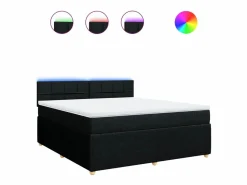Clicnbuy Cama box spring con colchón tela 180x200 cm