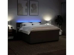 Clearance Cama box spring con colchón tela claro 180x200 cm Somier - 180X200Cm
