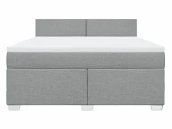 Clearance Cama box spring con colchón tela claro 180x200 cm Somier - 180X200Cm
