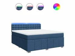Clicnbuy Cama box spring con colchón tela 180x200 cm