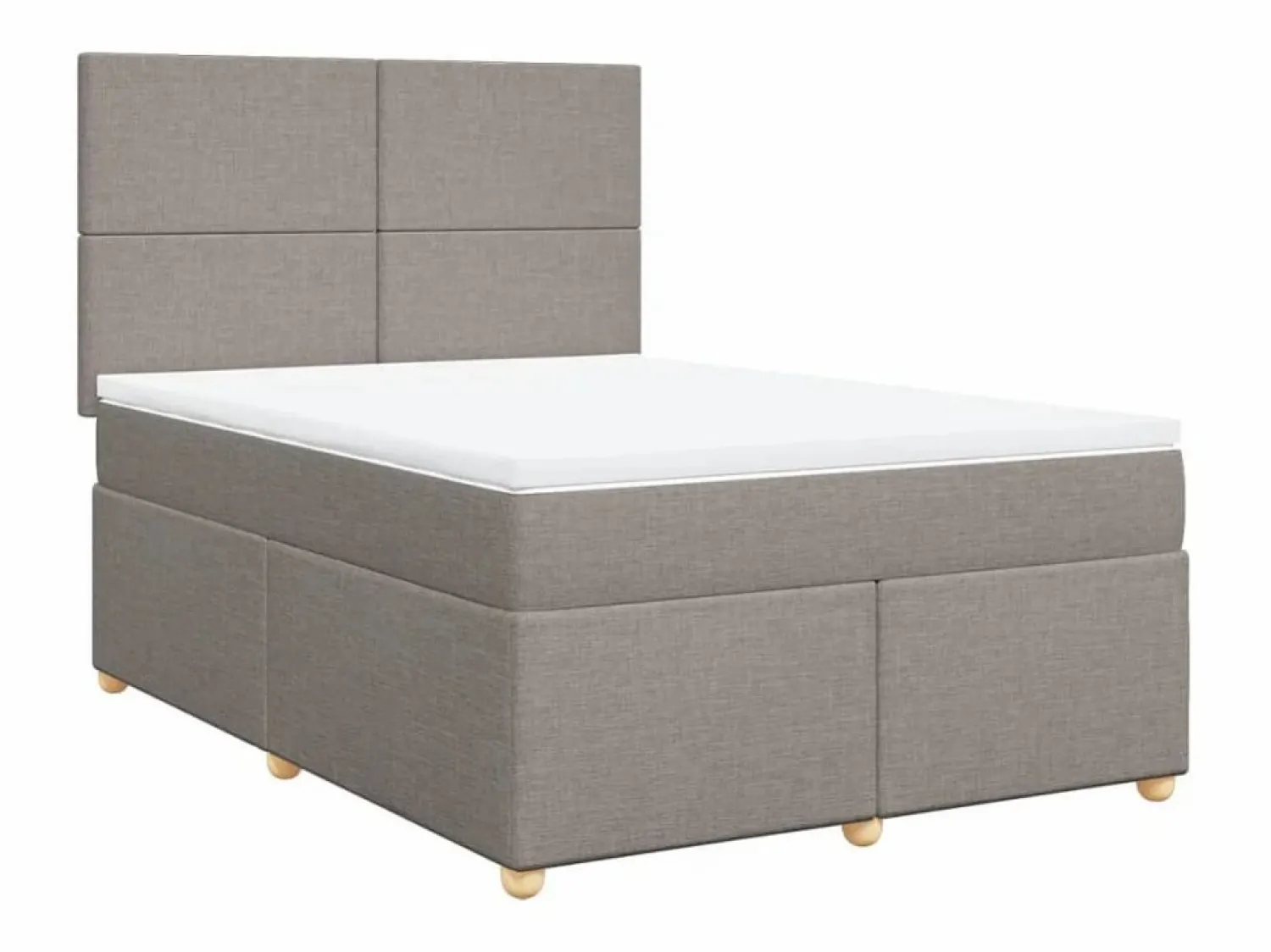 Clicnbuy Cama box spring con colchón tela gris taupe 160x200 cm