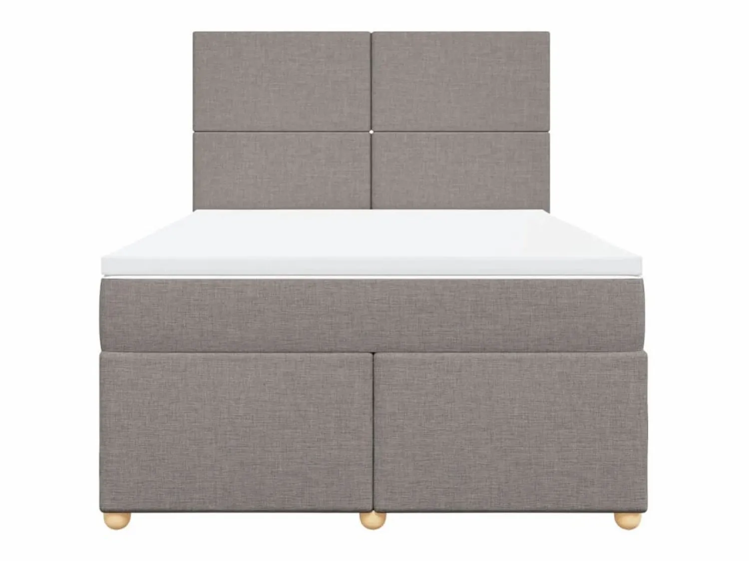 Clicnbuy Cama box spring con colchón tela gris taupe 160x200 cm