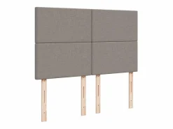 Clicnbuy Cama box spring con colchón tela gris taupe 160x200 cm
