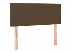Clicnbuy Cama box spring con colchón y LED tela marrón oscuro 120x200 cm