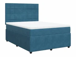 Best Clicnbuy Cama box spring con colchón terciopelo 140x200 cm Azul
