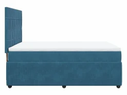 Best Clicnbuy Cama box spring con colchón terciopelo 140x200 cm Azul