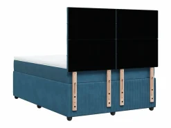 Best Clicnbuy Cama box spring con colchón terciopelo 140x200 cm Azul