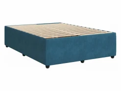 Best Clicnbuy Cama box spring con colchón terciopelo 140x200 cm Azul