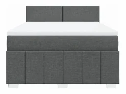 Clicnbuy Cama box spring con colchón tela oscuro 160x200 cm
