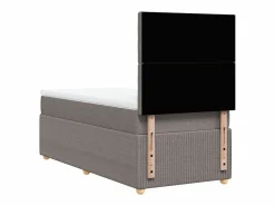 Online Cama box spring con colchón tela gris taupe 90x190 cm Base De Cama De Láminas