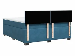 Clearance Clicnbuy Cama box spring con colchón terciopelo 180x200 cm Azul
