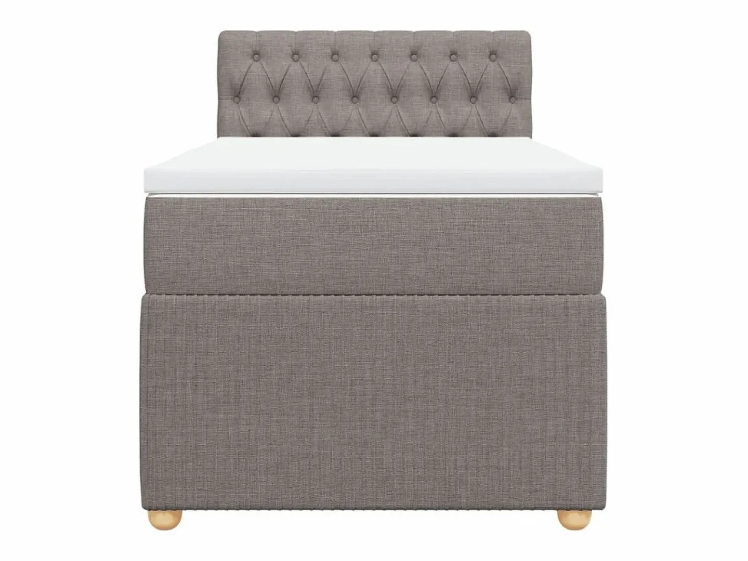 Clicnbuy Cama box spring con colchón tela gris taupe 90x190 cm