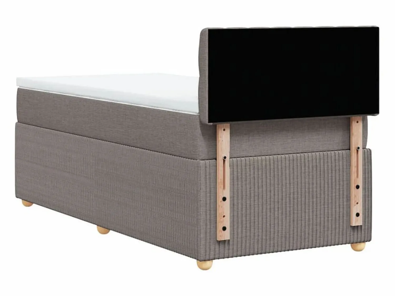 Clicnbuy Cama box spring con colchón tela gris taupe 90x190 cm