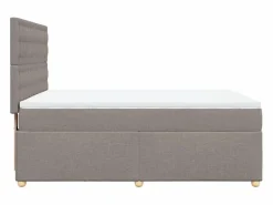 Hot Clicnbuy Cama box spring con colchón tela gris taupe 140x190 cm Topo