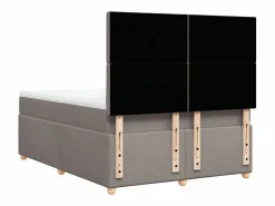 Hot Clicnbuy Cama box spring con colchón tela gris taupe 140x190 cm Topo