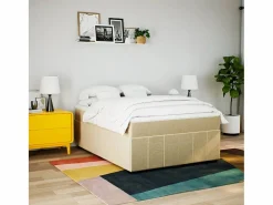 Clearance Cama box spring con colchón tela color 160x200 cm Somier - 160X200Cm