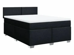 Best Clicnbuy Cama box spring con colchón tela 160x200 cm Negro