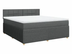 Outlet Cama box spring con colchón tela oscuro 180x200 cm Base De Cama De Láminas|Somier - 180X200Cm