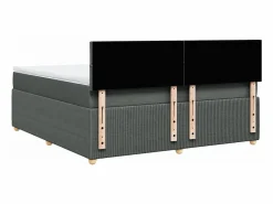 Outlet Cama box spring con colchón tela oscuro 180x200 cm Base De Cama De Láminas|Somier - 180X200Cm