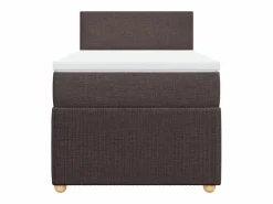 Online Cama box spring con colchón tela marrón oscuro 90x190 cm Somier - 90X190Cm