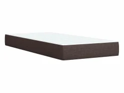 Online Cama box spring con colchón tela marrón oscuro 90x190 cm Somier - 90X190Cm