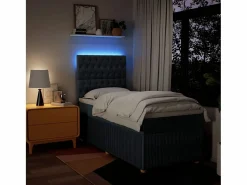 Best Clicnbuy Cama box spring con colchón tela 90x190 cm Azul