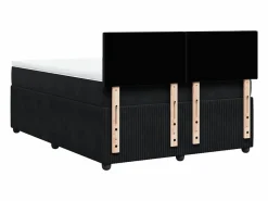 Discount Clicnbuy Cama box spring con colchón terciopelo 140x190 cm Negro