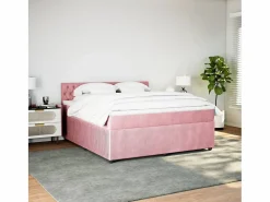 Sale Cama box spring con colchón terciopelo 180x200 cm Somier - 180X200Cm