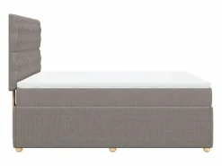 Outlet Clicnbuy Cama box spring con colchón tela gris taupe 140x200 cm Topo