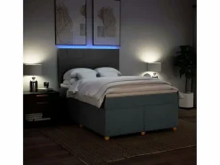 Discount Cama box spring con colchón tela oscuro 160x200 cm Somier - 160X200Cm