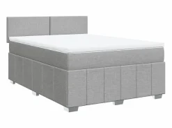 Cama box spring con colchón tela claro 160x200 cm Base De Cama De Láminas|Somier - 160X200Cm